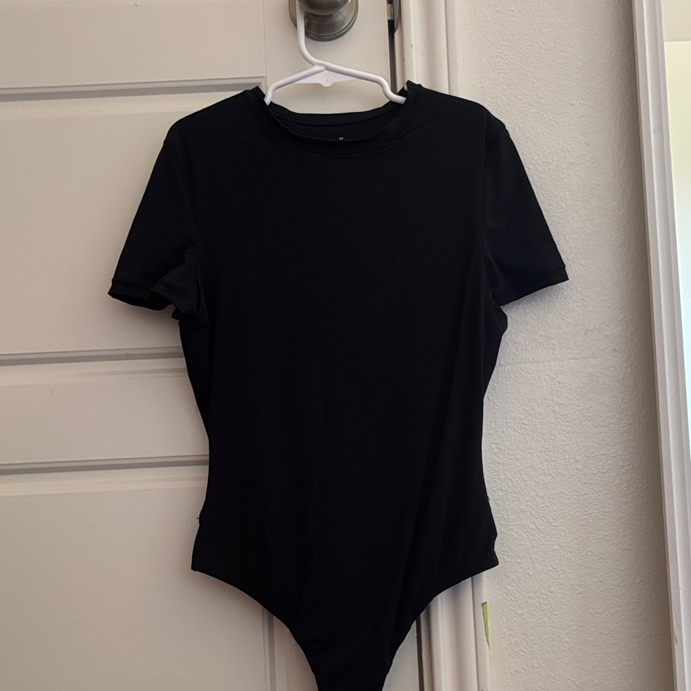 SKIMS Black Short Sleeve Bodysuit